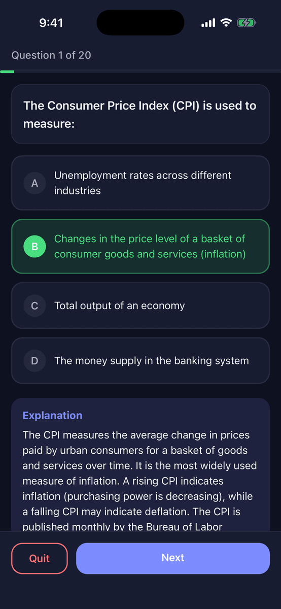 SIE practice question with an answer explanation
